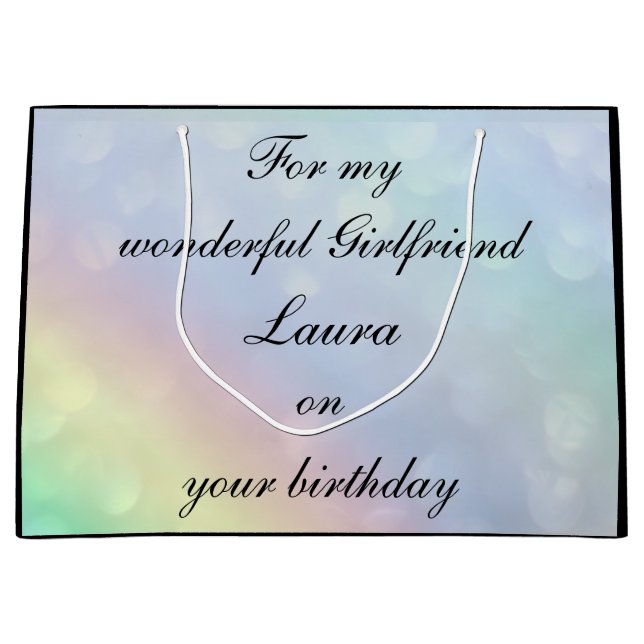 Personalisierte Freundin Birthday Große Geschenktüte (Vorderseite)