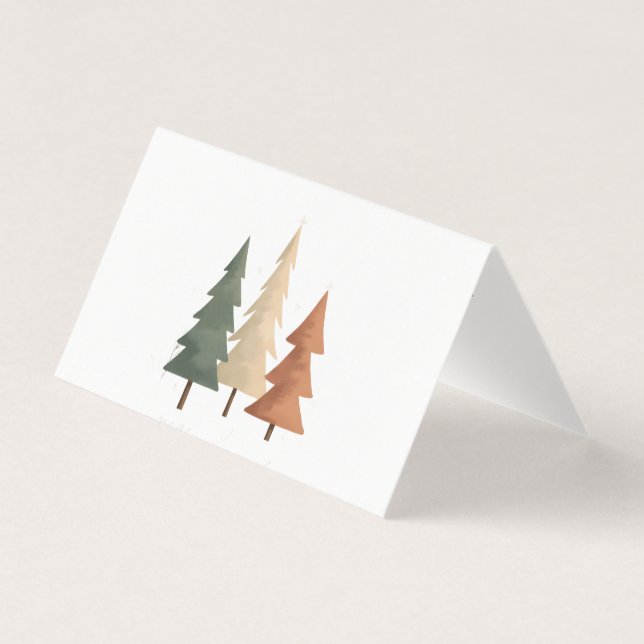Personalisierte Friedliche Kiefern-Weihnachtskarte (Vorderseite)