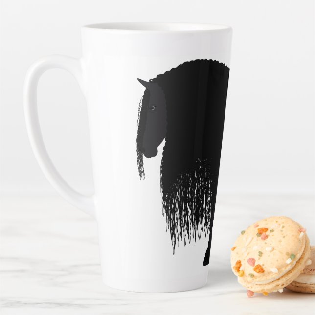 Personalisierte Friesian Horse Illustration Milchtasse (Beispiel)