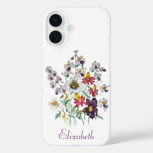 Personalisierte Fringeblumen/samtene Trompeten-Blu iPhone 16 Hülle