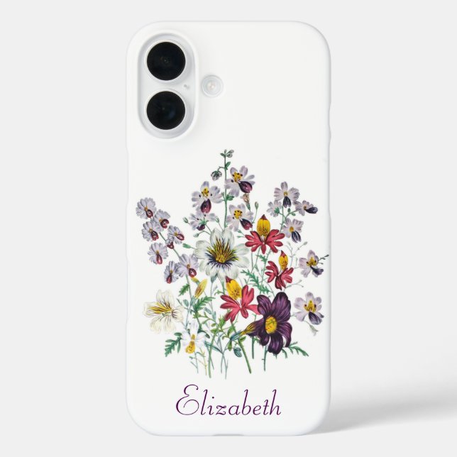 Personalisierte Fringeblumen/samtene Trompeten-Blu Case-Mate iPhone Hülle (Rückseite)