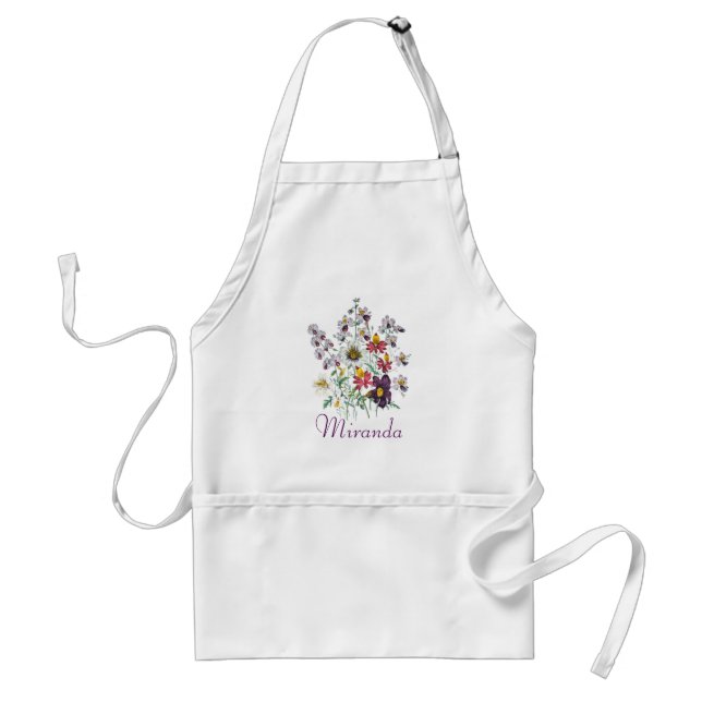 Personalisierte Fringeblumen/samtene Trompeten-Blu Schürze (Vorne)
