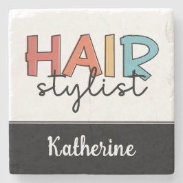 Personalisierte Friseur Stylist Retro Friseur Gesc Steinuntersetzer