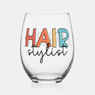 Personalisierte Friseur Stylist Retro Friseur Gesc Weinglas Ohne Stiel