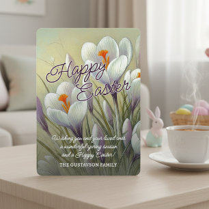 Personalisierte Frohe Ostern Krokus Blumenkarte Feiertagskarte