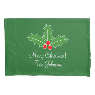 Personalisierte Frohe Weihnachten Kissenbezug für