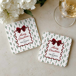 Personalisierte Frohe Weihnachten Papier-Party-Unt Rechteckiger Pappuntersetzer