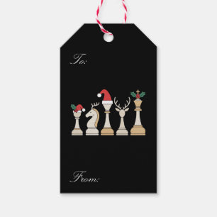 Personalisierte Frohe Weihnachten Schachfiguren Geschenkanhänger