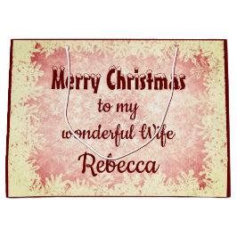 Personalisierte frohe Weihnachts-Ehefrau Große Geschenktüte