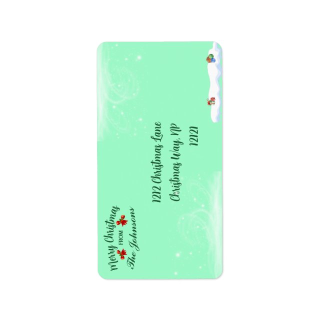 Personalisierte frohe Weihnachts-Thema Adressetike Adressaufkleber (Vorne)