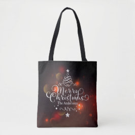 Personalisierte frohe Weihnachtsbaum Tote Tasche