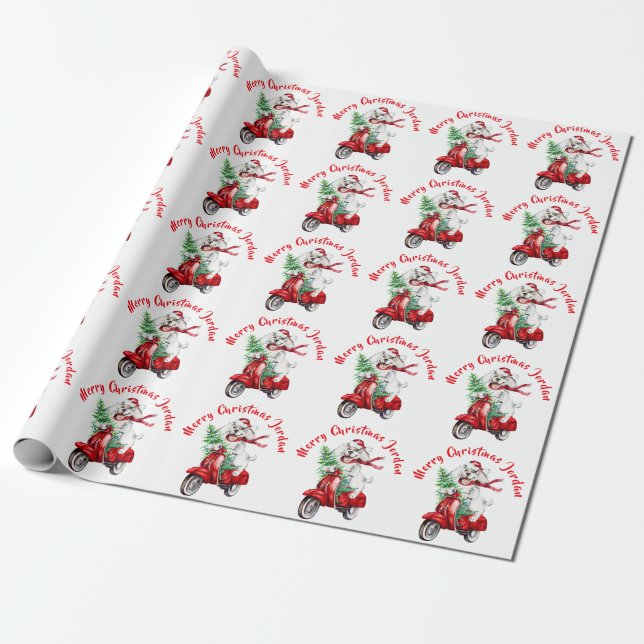 Personalisierte frohe Weihnachtsbaumfarm Moto Geschenkpapier (Ungerollt)