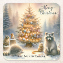 Personalisierte frohe Weihnachtswildlandtiere