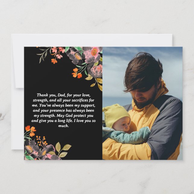 Personalisierte Fröhliche Vatertagskarte mit Foto Feiertagskarte (Vorderseite)