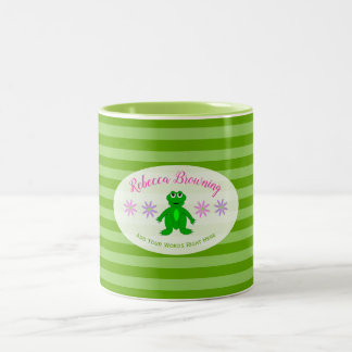 Personalisierte Frosch-Tasse Zweifarbige Tasse