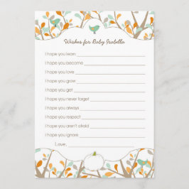 Personalisierte Fruchtduschwünsche Hinweiskarte