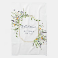 Personalisierte Frühling Wildblumen Küchentuch