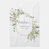 Personalisierte Frühling Wildblumen Küchentuch