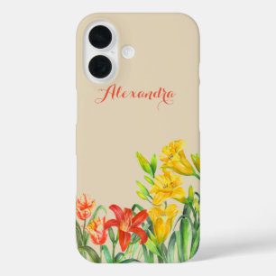 Personalisierte Frühlingsblumen Blumen iPhone 16 Hülle