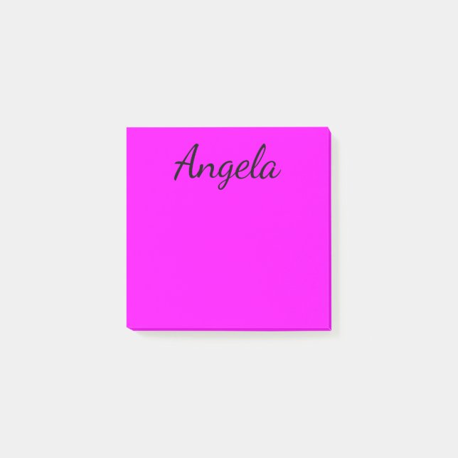 Personalisierte Fuchsia-Einfarbig Post-it Klebezettel (Vorderseite)
