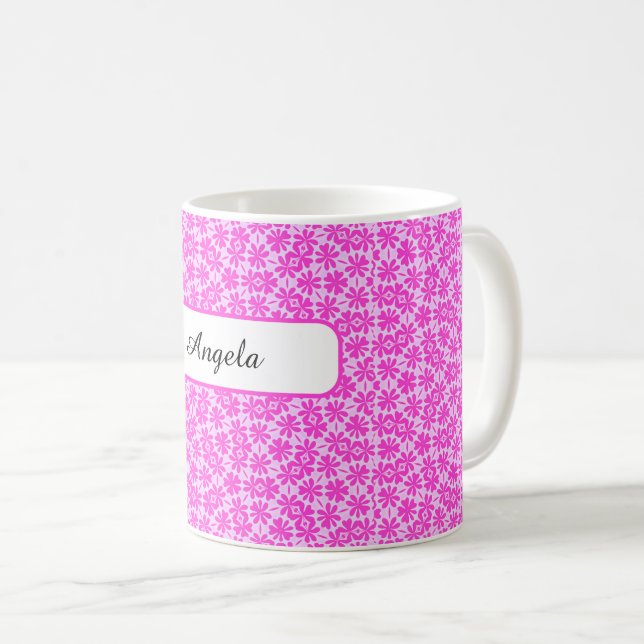 Personalisierte Fuchsien-Blumen Kaffeetasse (VorderseiteRechts)