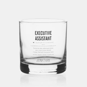 Personalisierte Führungskraft Assistentin Funny Whiskyglas