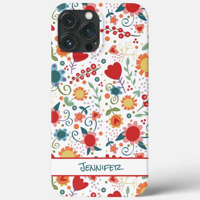 Personalisierte Fun Inspirivity Floral Pattern Case-Mate iPhone Hülle (Rückseite)