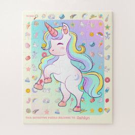 Personalisierte Fun Unicorn Detection Puzzle