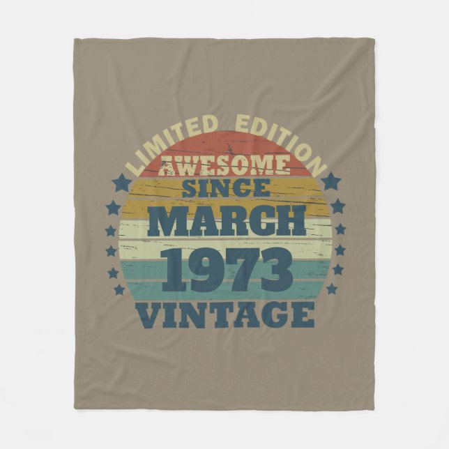 Personalisierte fünfzig Vintage 50. Geburtstagsfei Fleecedecke (Vorderseite)