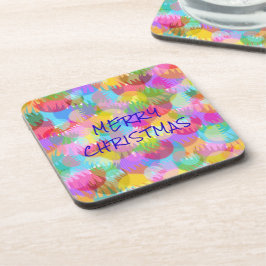 PERSONALISIERTE FUNKELND FARBIGE MERRY CHRISTMAS GETRÄNKEUNTERSETZER