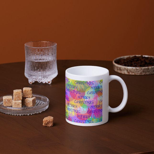 PERSONALISIERTE FUNKELND FARBIGE MERRY CHRISTMAS Jumbo-Tasse (Von Creator hochgeladen)
