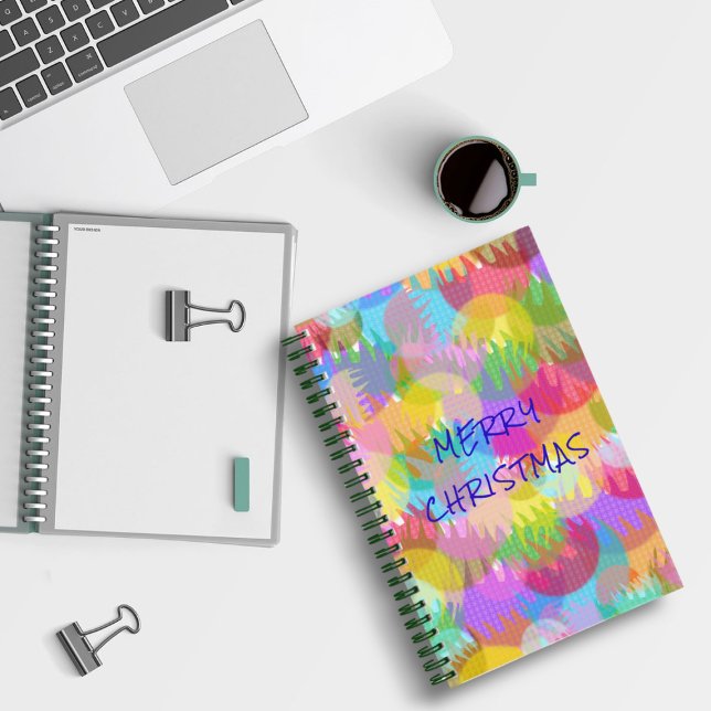 PERSONALISIERTE FUNKELND FARBIGE MERRY CHRISTMAS NOTIZBUCH (Von Creator hochgeladen)