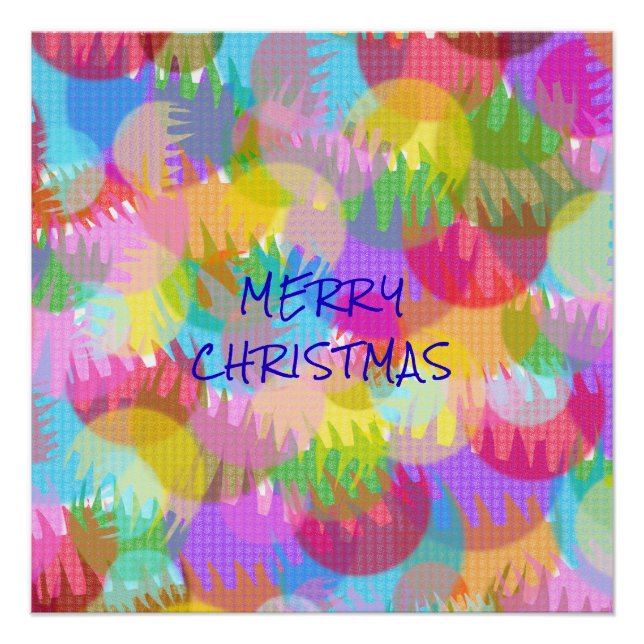 PERSONALISIERTE FUNKELND FARBIGE MERRY CHRISTMAS POSTER (Vorderseite)