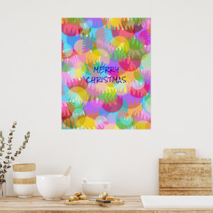 PERSONALISIERTE FUNKELND FARBIGE MERRY CHRISTMAS POSTER