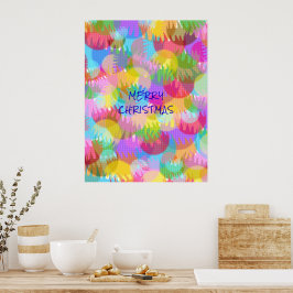 PERSONALISIERTE FUNKELND FARBIGE MERRY CHRISTMAS POSTER