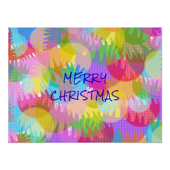 PERSONALISIERTE FUNKELND FARBIGE MERRY CHRISTMAS POSTER (Vorderseite)