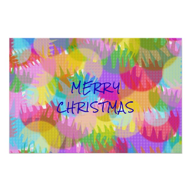 PERSONALISIERTE FUNKELND FARBIGE MERRY CHRISTMAS POSTER (Vorderseite)