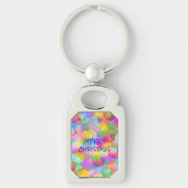 PERSONALISIERTE FUNKELND FARBIGE MERRY CHRISTMAS SCHLÜSSELANHÄNGER