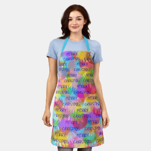 PERSONALISIERTE FUNKELND FARBIGE MERRY CHRISTMAS SCHÜRZE