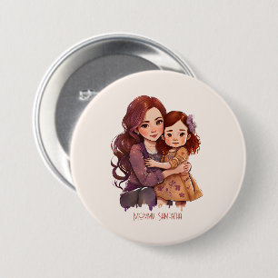 Personalisierte Funkelnd Mutter und Tochter Button