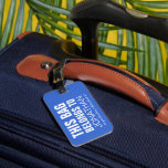 Personalisierte Funny Bag Achtung | Spaß Blue Gepäckanhänger<br><div class="desc">Spot deinen Reisekoffer mit diesem blauen Gepäckanhänger,  passen ihn mit deinem Namen und persönlichen Daten auf der Rückseite an.</div>