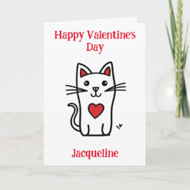Personalisierte Funny Cat Valentine Card Feiertagskarte