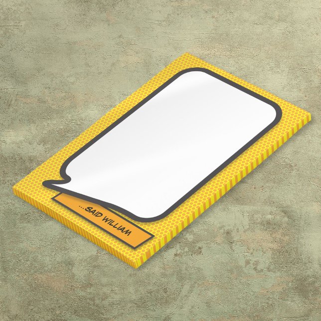Personalisierte Funny Comic Book Speech Blase Post-it Klebezettel (Personalized Funny Comic Book Speech Bubble Post-it Notes)