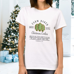 Personalisierte Funny Farm Gebackene Weihnachtskek T-Shirt