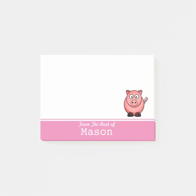 Personalisierte Funny Fat Pink Pig Nachhinweise Post-it Klebezettel (Vorderseite)