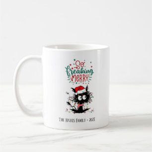 Personalisierte Funny Freaking Cat Weihnachten Tas Kaffeetasse