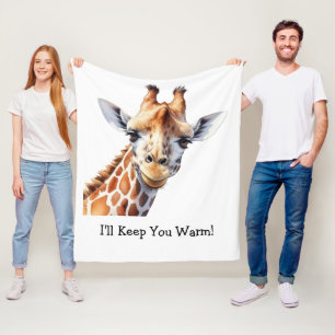 Personalisierte Funny Giraffe Lover Fleecedecke
