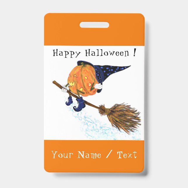 Personalisierte Funny Halloween Abzeichen Hexenkür Ausweis (Vorderseite)