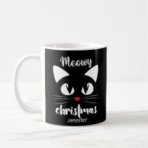 Personalisierte Funny Meowy Weihnachten Tasse