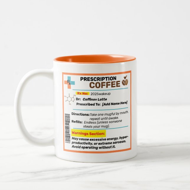 Personalisierte Funny Prescription Kaffee Tasse (Links)